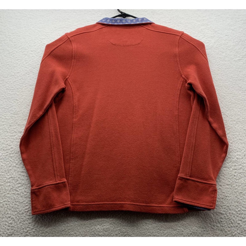 Orvis‎ 1/4 Zip Knit Jacket Mens Medium M Flip Cuff Red Blue Floral Outdoors Dad - Picture 5 of 13